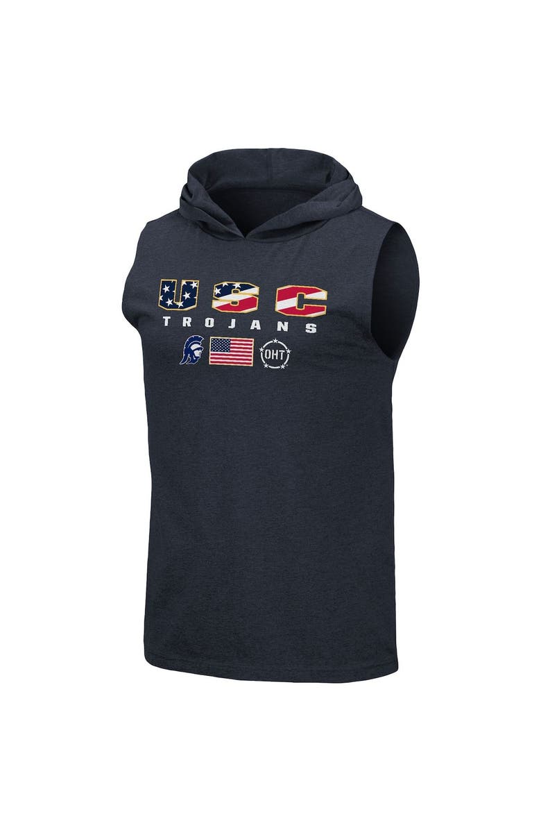 COLOSSEUM Men's Colosseum Navy USC Trojans OHT Military Appreciation Americana Hoodie Sleeveless T-Shirt, Alternate, color, 