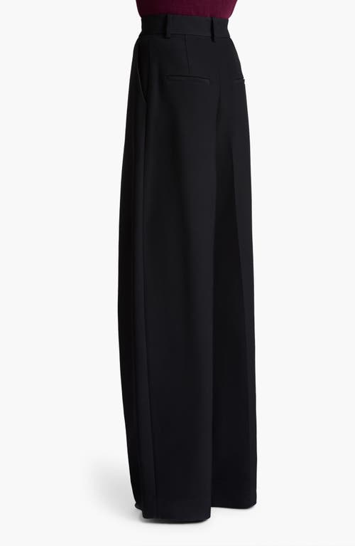 Khaite Teyana Pleated Woven Wide-leg Pants In Black