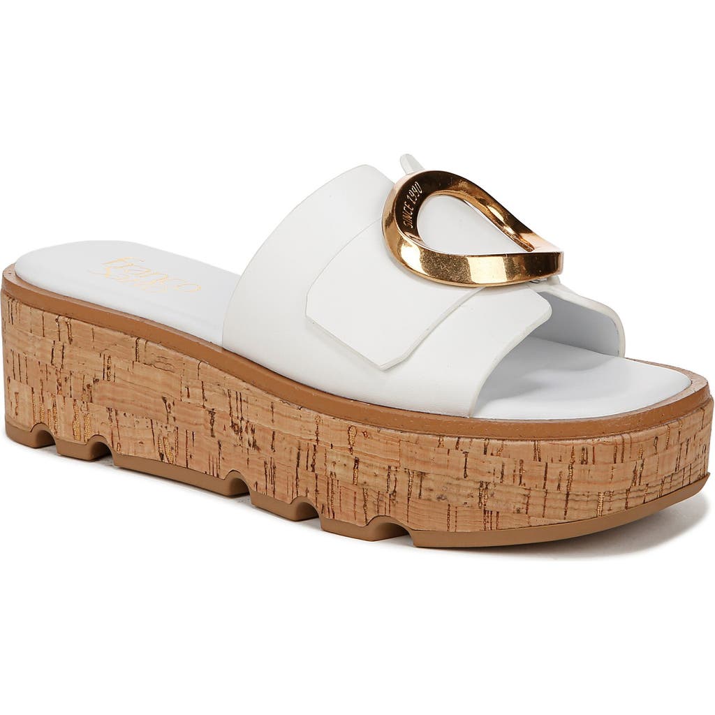 Franco Sarto Hoda Platform Wedge Slide Sandal In White