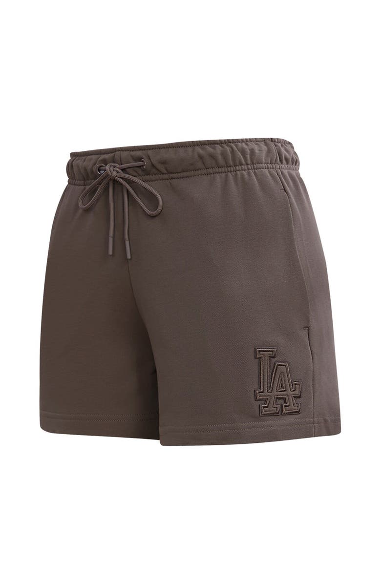 PRO STANDARD Women's Pro Standard Brown Los Angeles Dodgers Neutral Fleece Shorts, Alternate, color, 