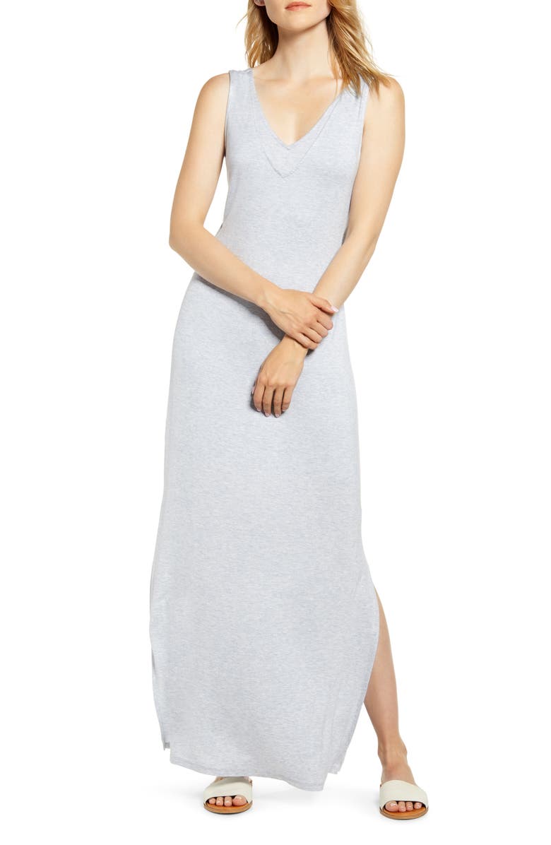 Bobeau Ansel Tie Back Jersey Maxi Dress, Main, color, 
