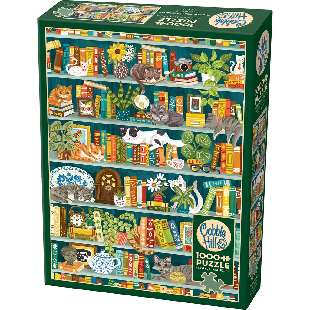 Cobble Hill 1000 Piece Puzzle The Purrfect Bookshelf Reference Poster in Multicolored  product