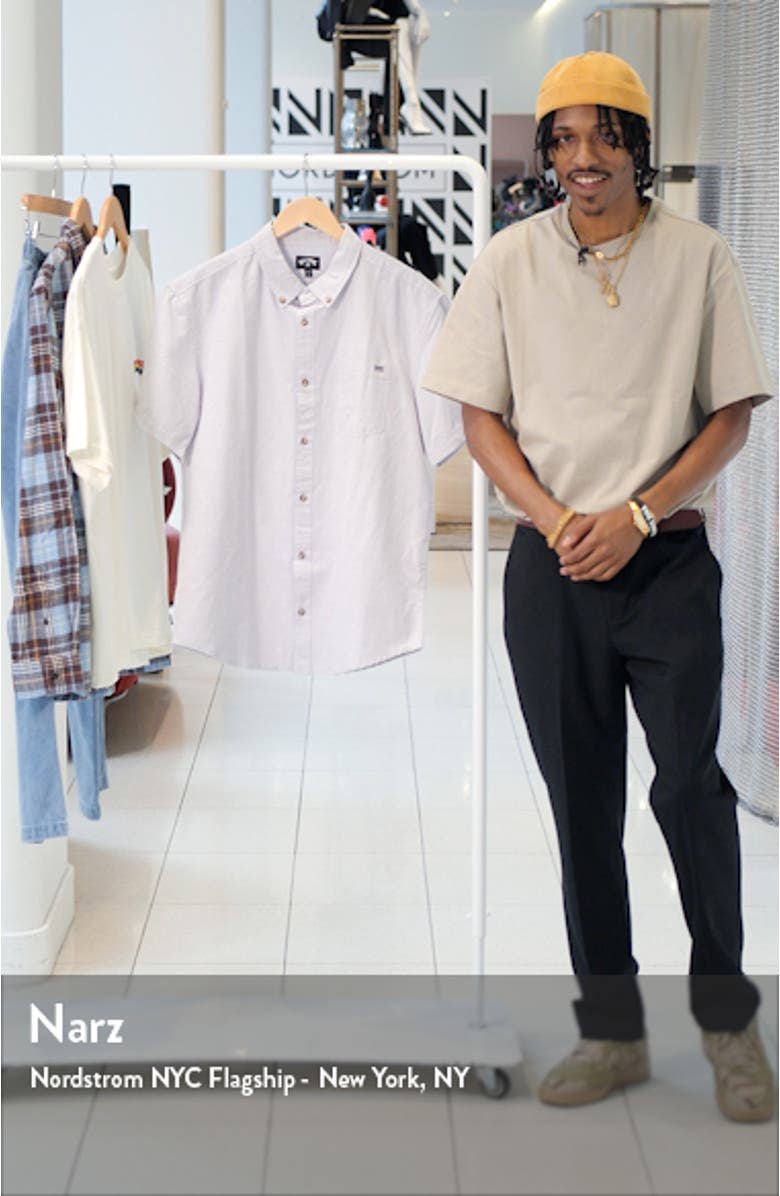 All Day Solid Short Sleeve Button-Down Shirt, sales video thumbnail