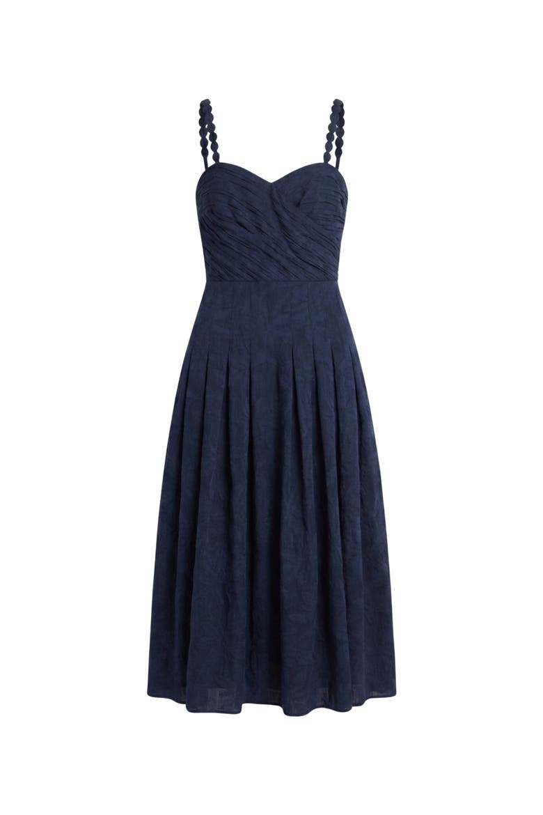 Marabel Sweetheart Jacquard Midi Dress, Main, color, Midnight Blue