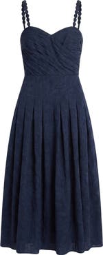 Cartolina Marabel Sweetheart Jacquard Midi Dress