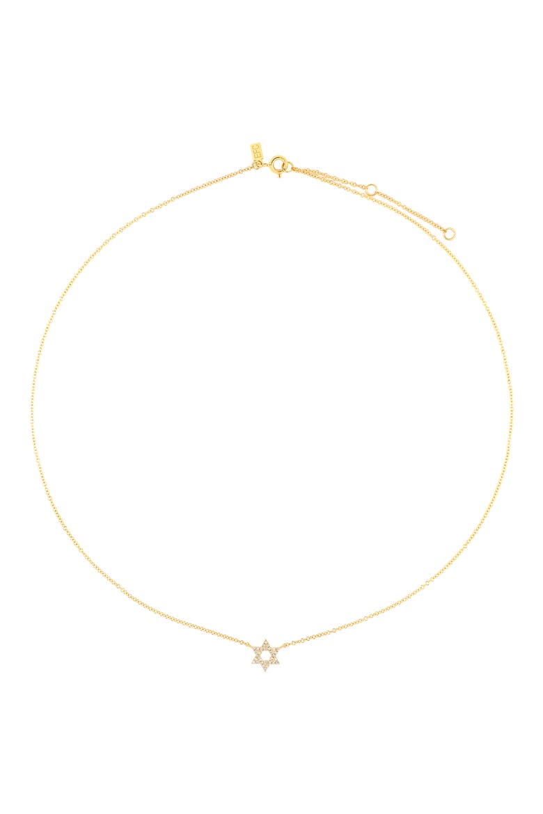 Star of David Diamond Pavé Pendant Necklace, Main, color, 14K YELLOW GOLD