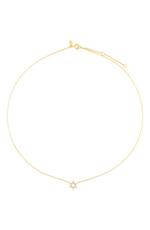 Star of David Diamond Pavé Pendant Necklace