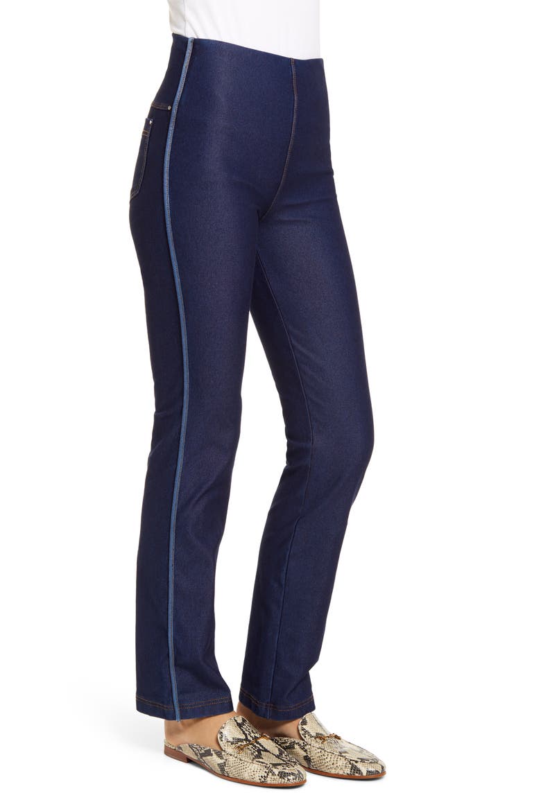 Lyssé Boyfriend Denim Leggings, Alternate, color, INDIGO
