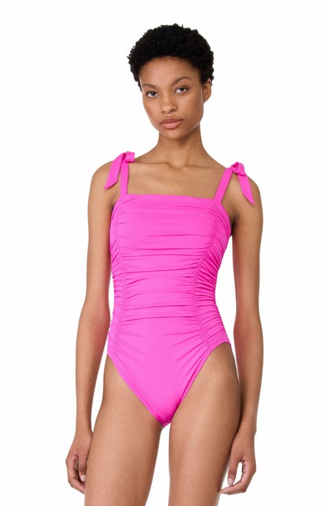 Shoulder Tie One Piece Swimsuit