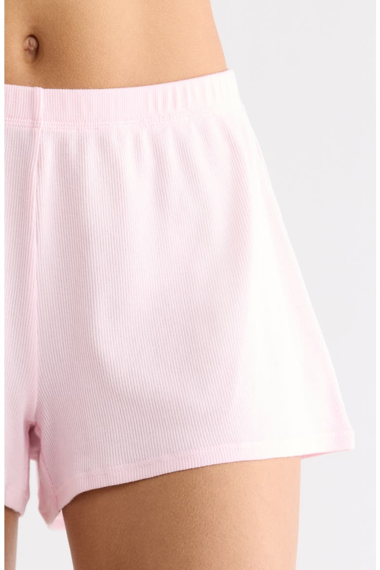 Stretch Cotton Rib Loose Shorts, Alternate, color, CHERRY BLOSSOM