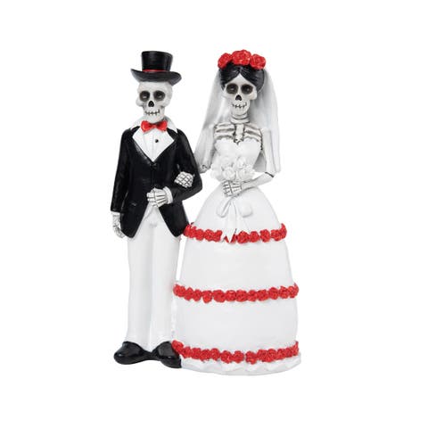Skeleton Bride & Groom Decorative Halloween Figurine