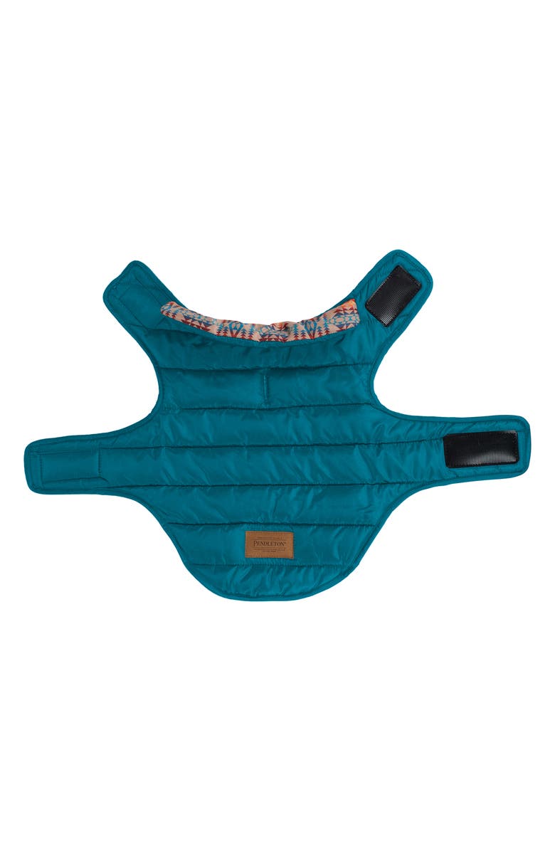Pendleton Puffer Dog Coat, Alternate, color, Teal