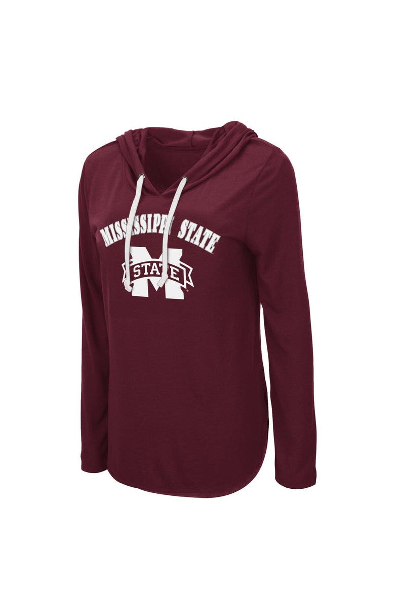 COLOSSEUM Women's Colosseum Maroon Mississippi State Bulldogs My Lover Lightweight Hooded Long Sleeve T-Shirt, Alternate, color, Maroon