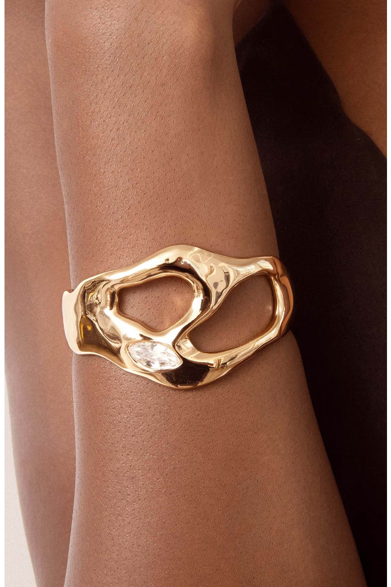 Statement Luxe Cuff Bracelet, Alternate, color, GOLD
