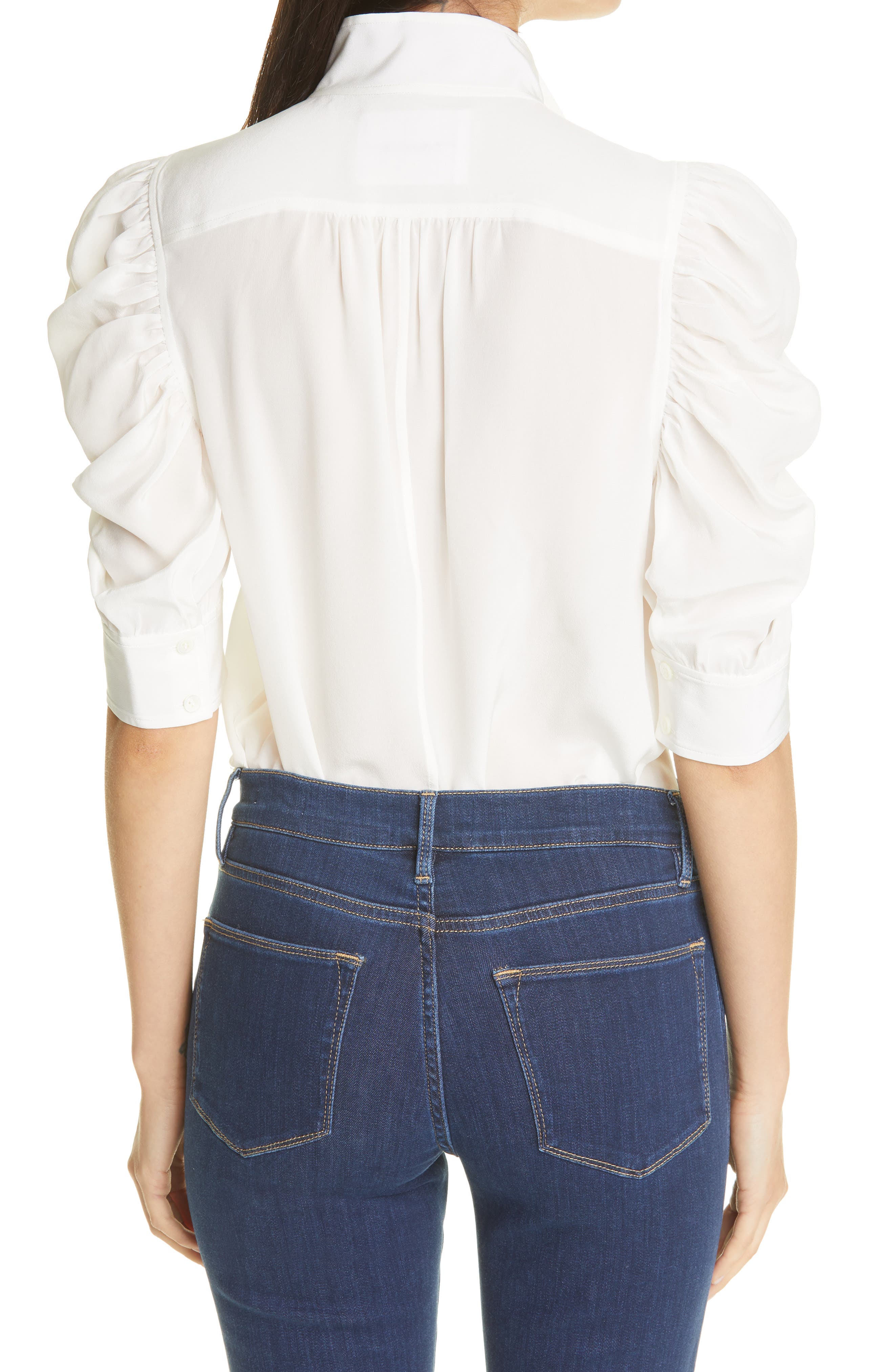 Gillian Puff Sleeve Silk Blouse - image 2