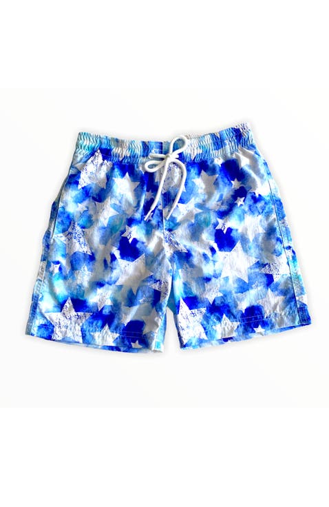 Kids' Star Print Quick-Dry Swim Trunks
