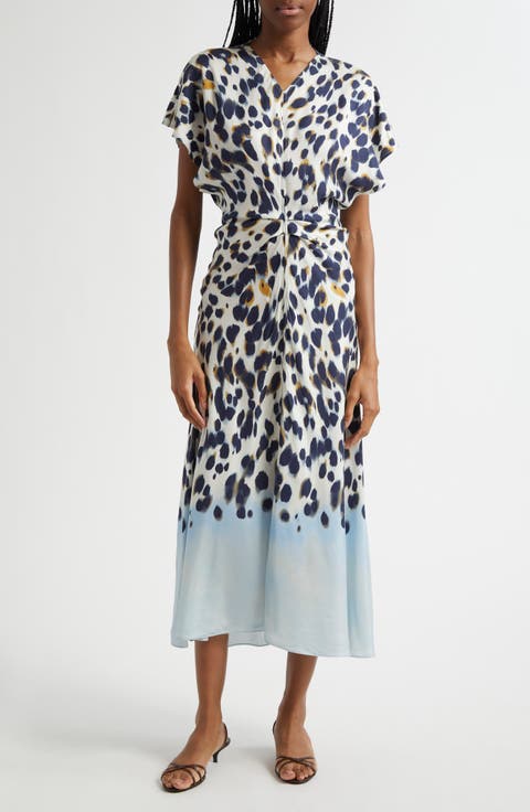 Rem Dot Print A-Line Dress