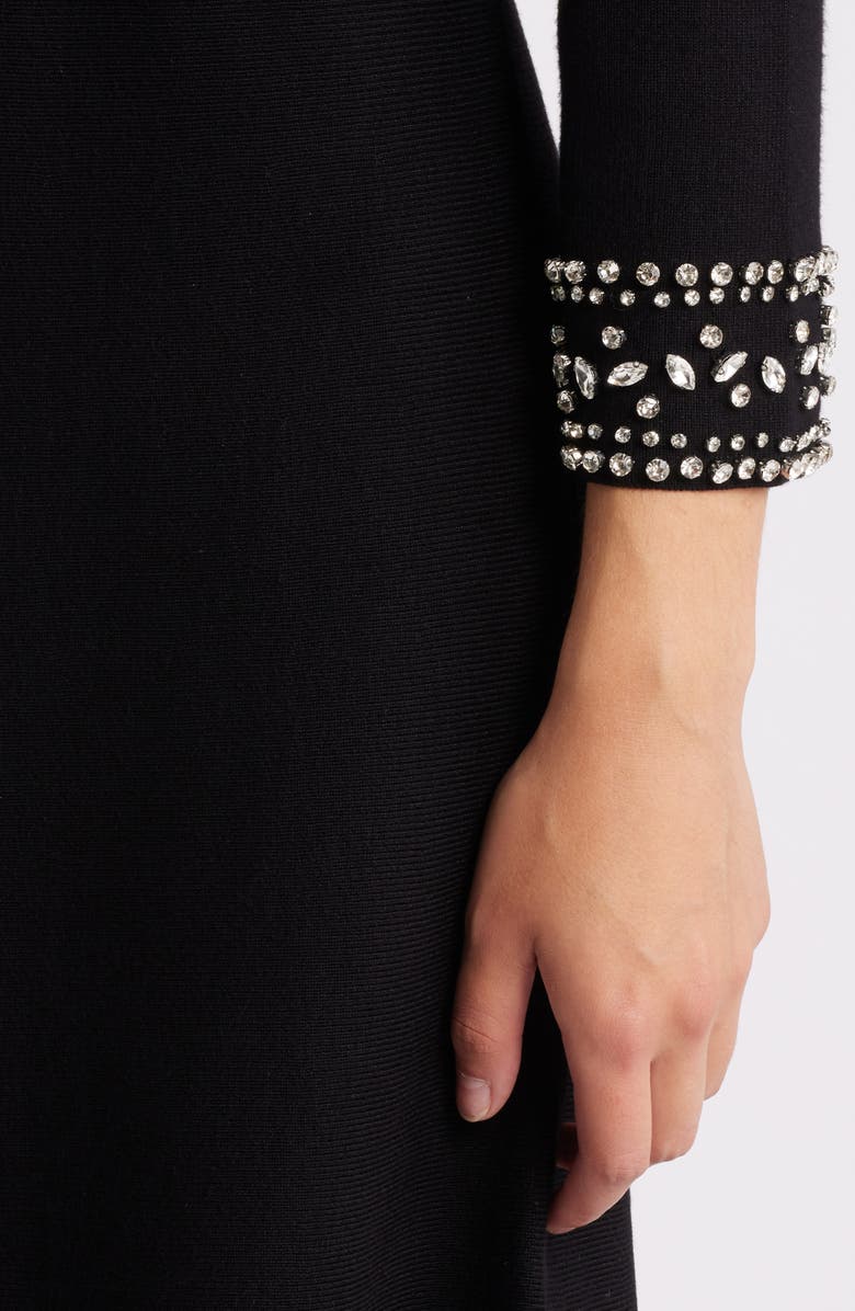 Anne Klein Embellished Long Sleeve Dress, Alternate, color, 