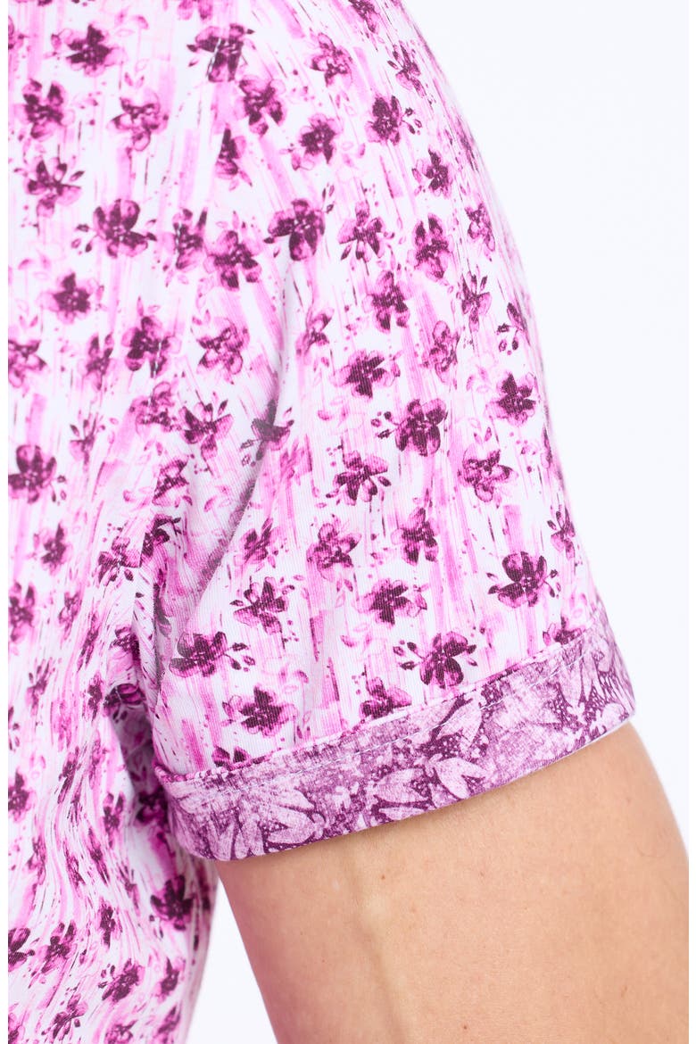 Bramwell Floral Short Sleeve Knit Button-Up Shirt, Alternate, color, PINK