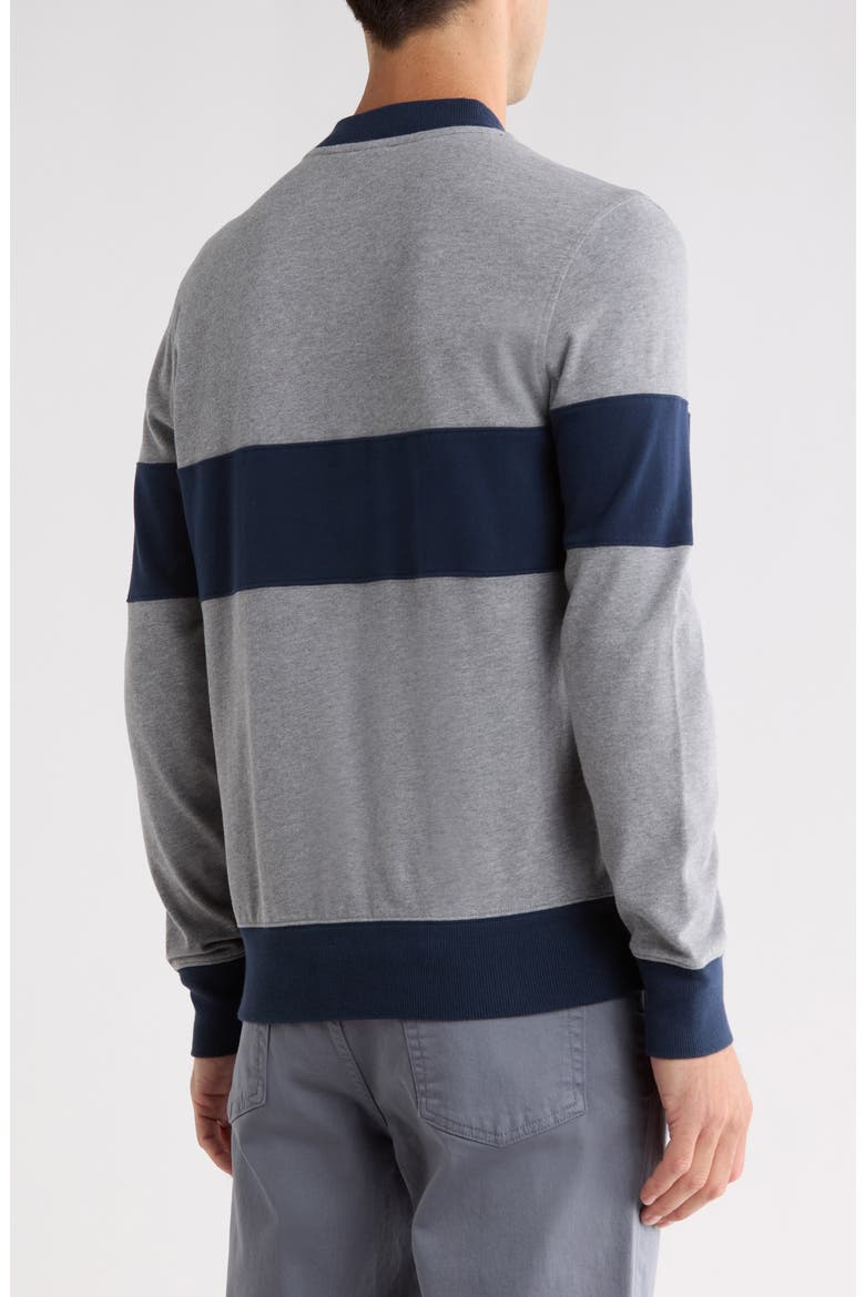 Logo Rugby Stripe Sweatshirt, Alternate, color, GREY B25