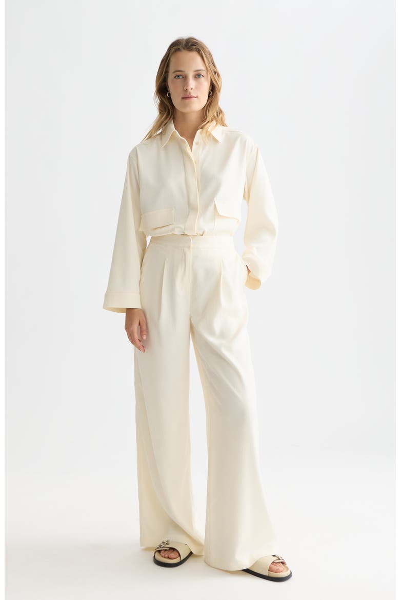 Eleni Jacquard Wide Leg Pants, Alternate, color, EGGNOG