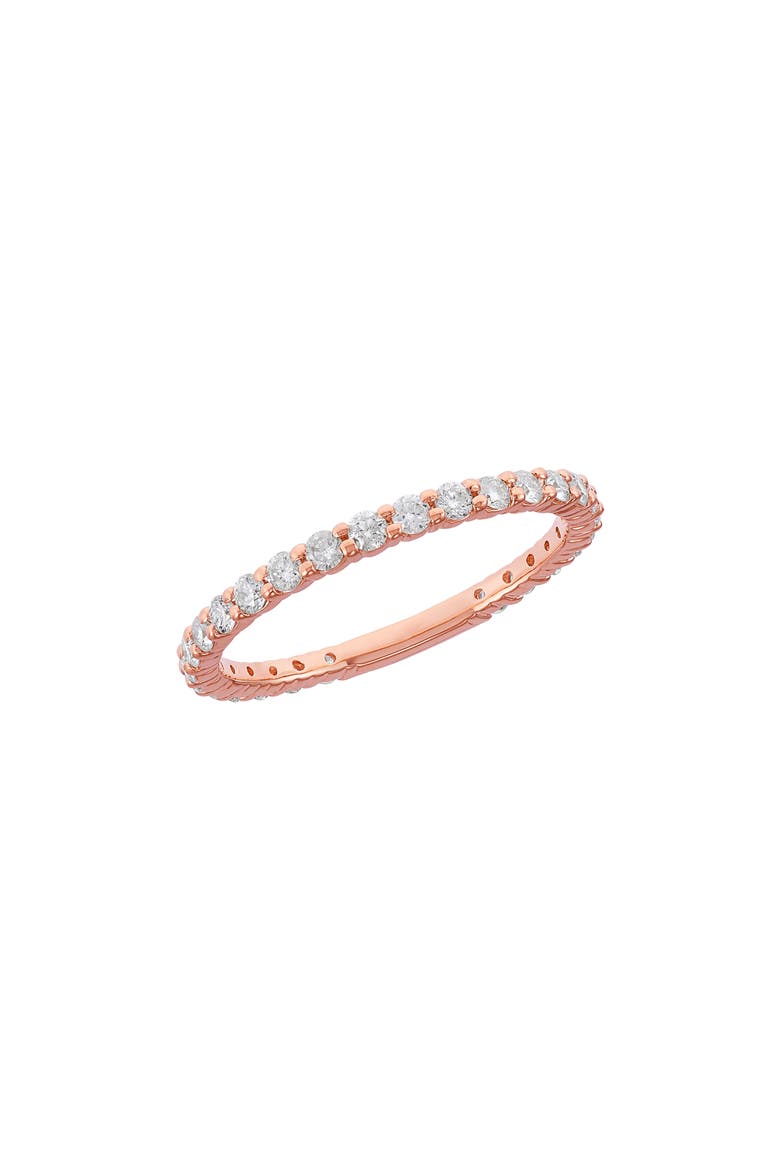 14K Gold Brilliant Cut Diamond Band Ring, Main, color, ROSE GOLD