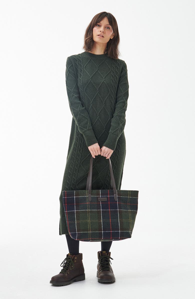 Barbour Witford Tartan Plaid Wool Blend Tote, Alternate, color,