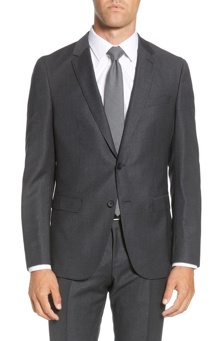 BOSS Novan/Ben Trim Fit Houndstooth Wool Suit, Alternate, color, 