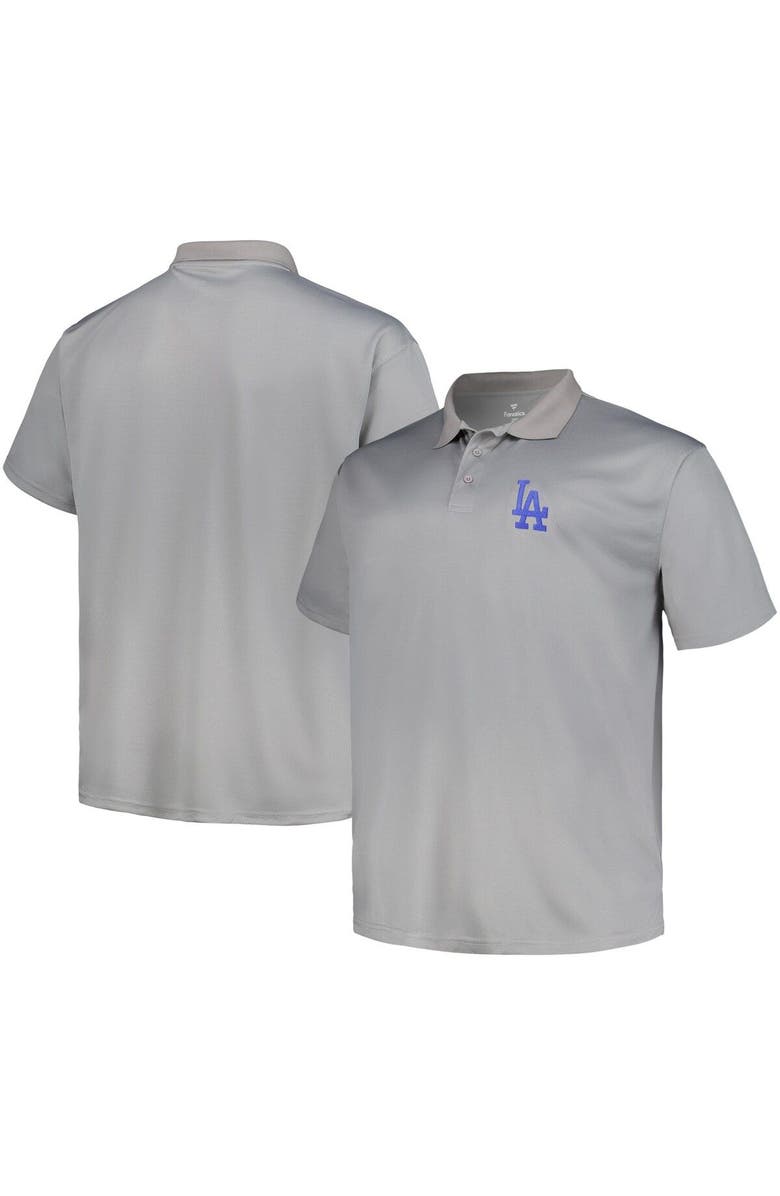 PROFILE Men's Profile  Heather Gray Los Angeles Dodgers Birdseye Polo, Main, color, 