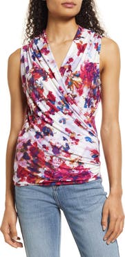 Loveappella Drape Wrap Sleeveless Top