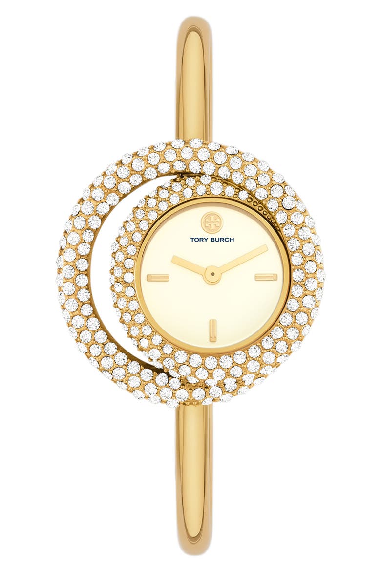 The Miller Crystal Bangle Watch, 25mm, Main, color, GOLD