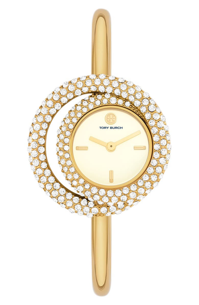 Tory Burch The Miller Crystal Bangle Watch, 25mm, Main, color, 