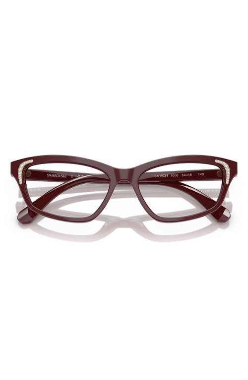 Swarovski 52mm Irregular Optical Glasses In Burgundy