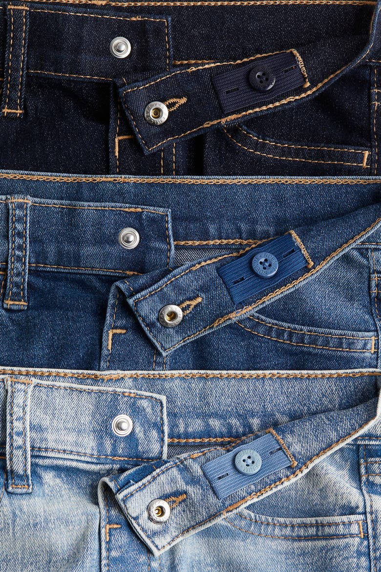 3-pack Comfort Stretch Slim Fit Jeans, Alternate, color, Denim blue/light denim blue