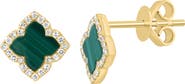 EFFY Malachite & Diamond Clover Earrings