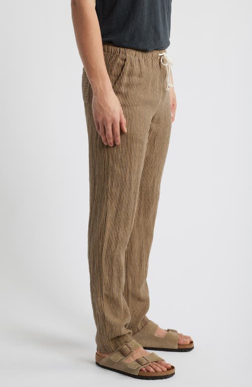 Alex Crane Bo Linen Drawstring Pants In Overdye Chai