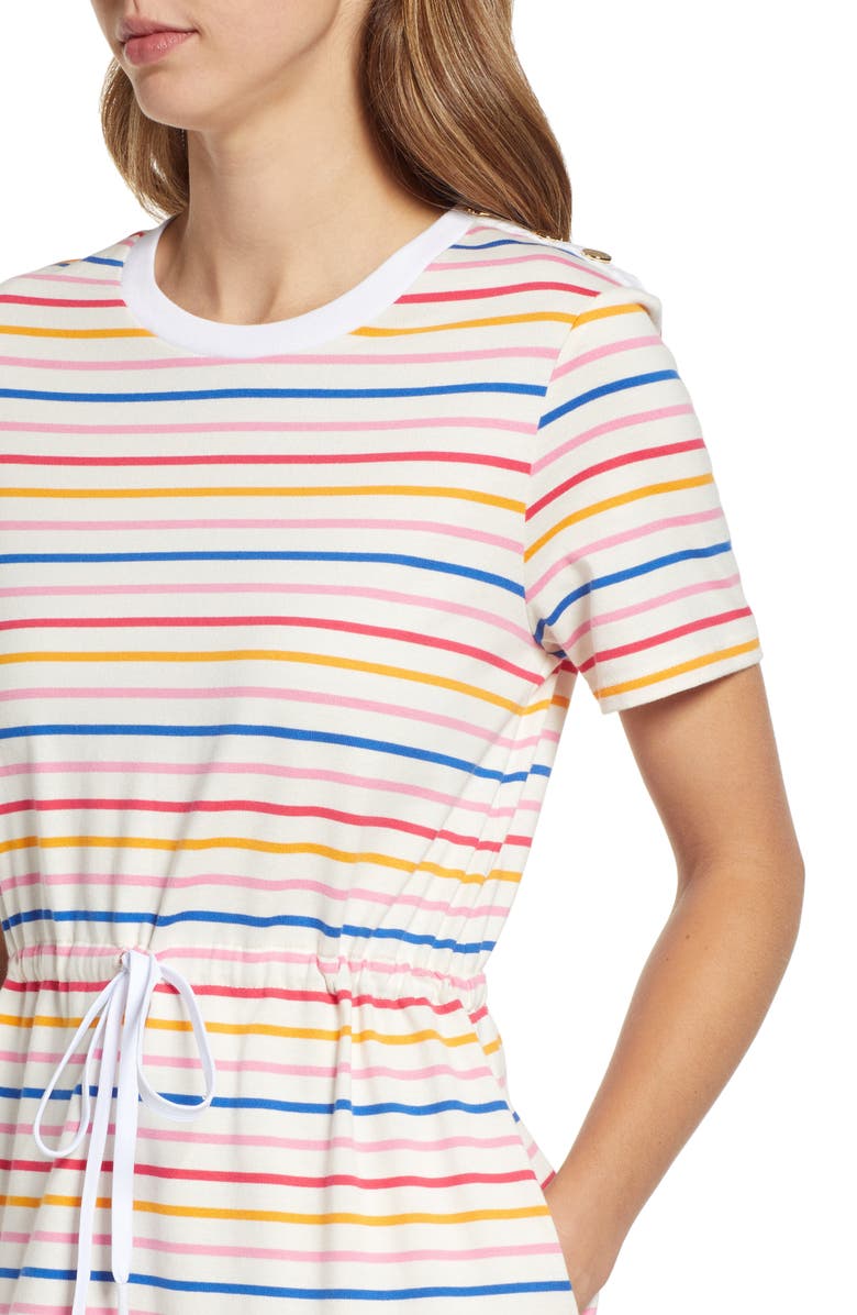 Draper James Stripe Tie Waist Cotton T-Shirt Dress, Alternate, color,