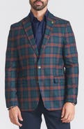CRICKETEER Plaid Print Wool Blend Sport Coat
