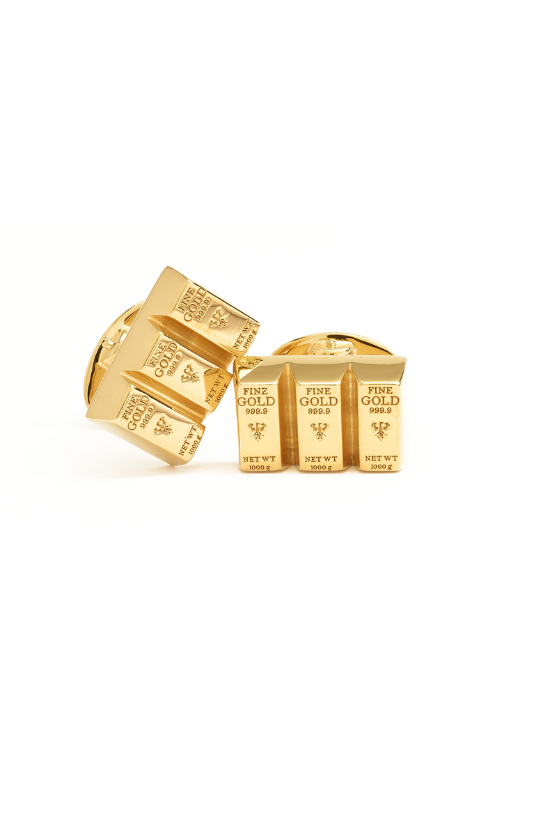 Gold Bullion Bar Vermeil Sterling Silver Cufflinks I Jan Leslie, Main, color, GOLD