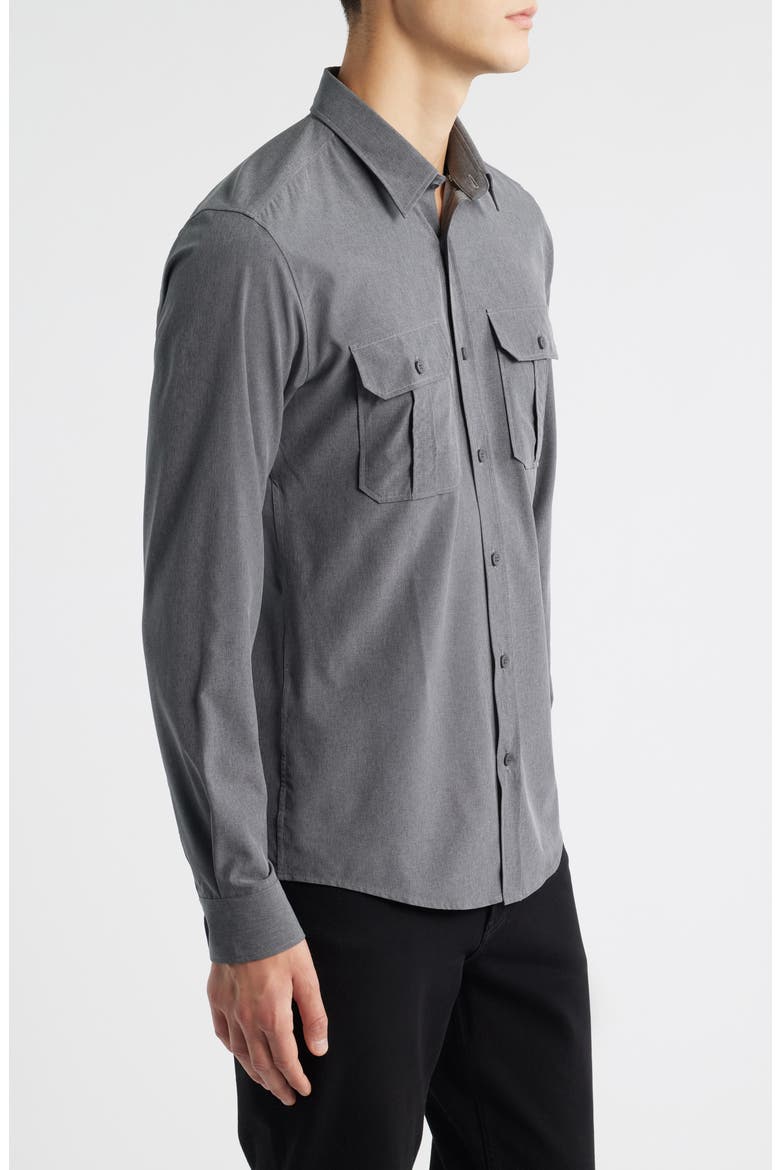 Roan Kent Slim Fit Performance Button-Up Shirt, Alternate, color, GREY