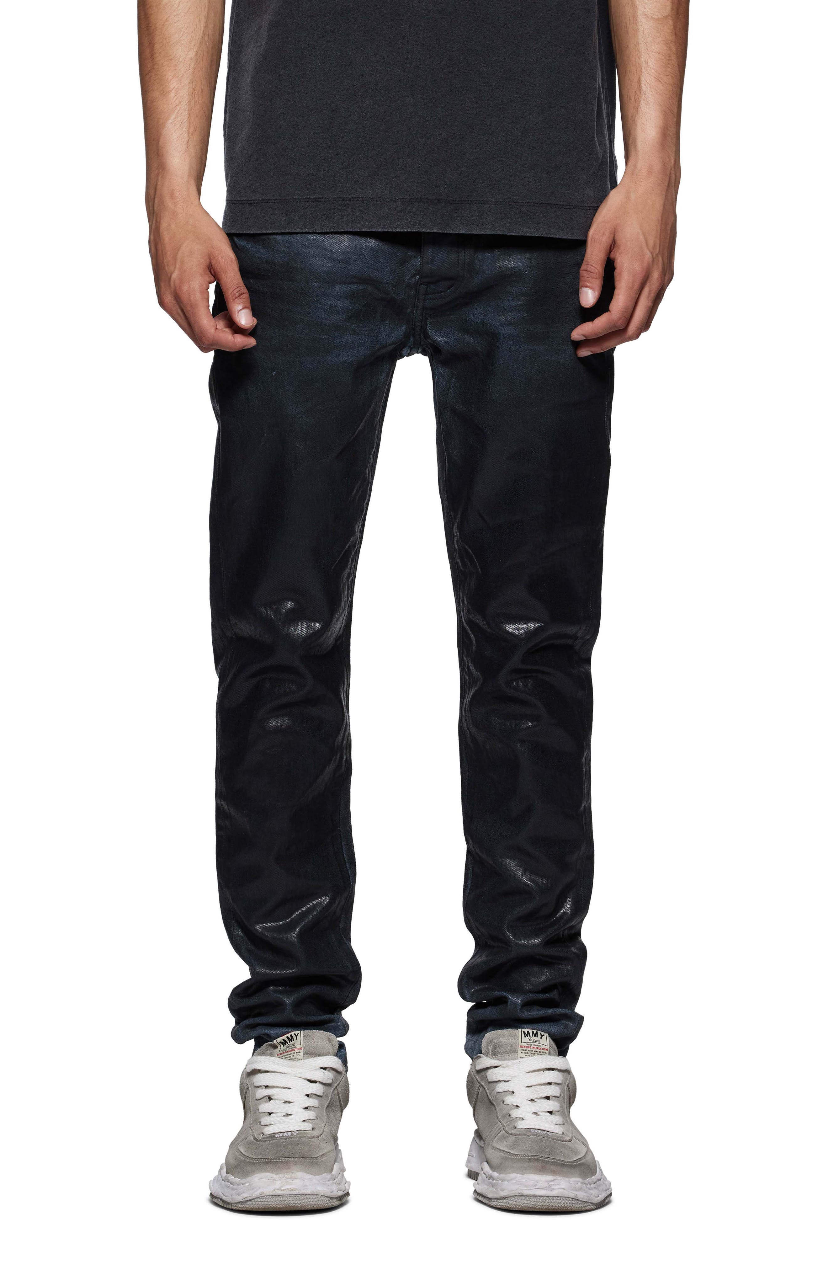 PURPLE BRAND Coated Skinny Jeans
