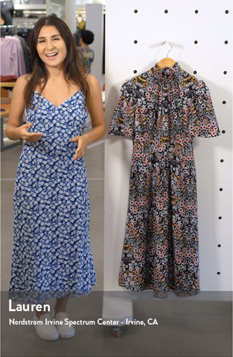 Ruffle Neck Flutter Sleeve A-Line Dress, sales video thumbnail