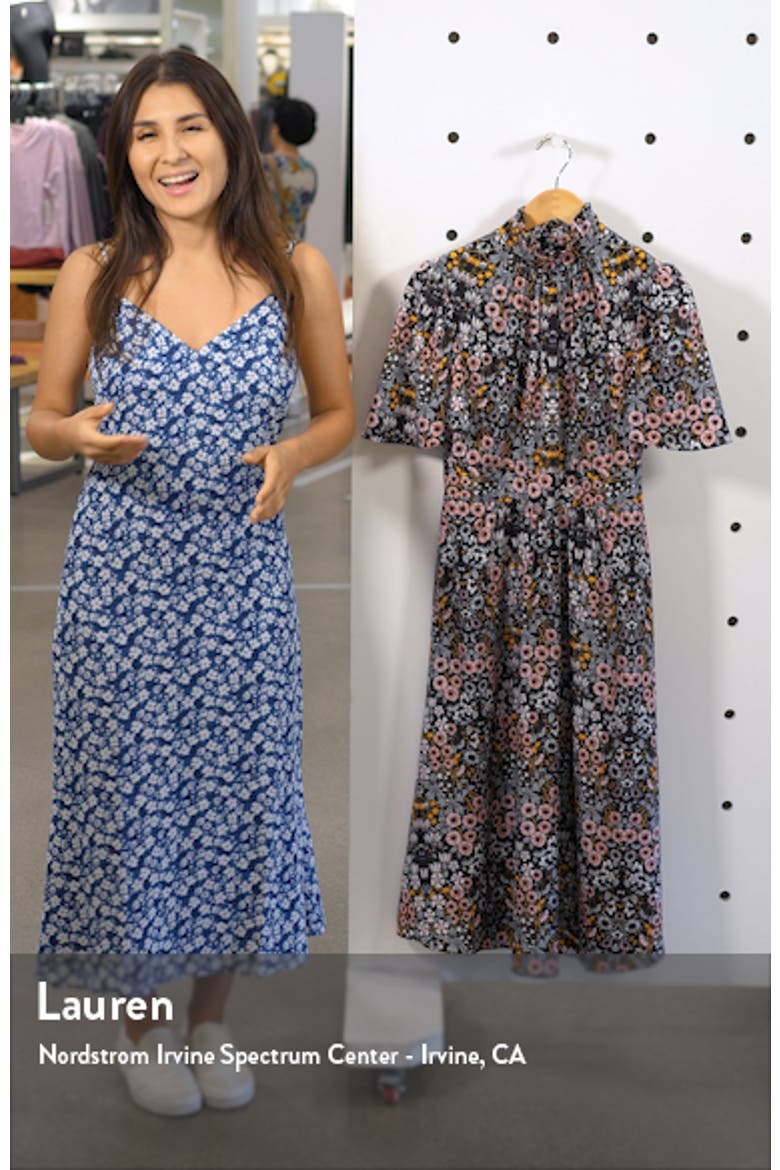 Ruffle Neck Flutter Sleeve A-Line Dress video