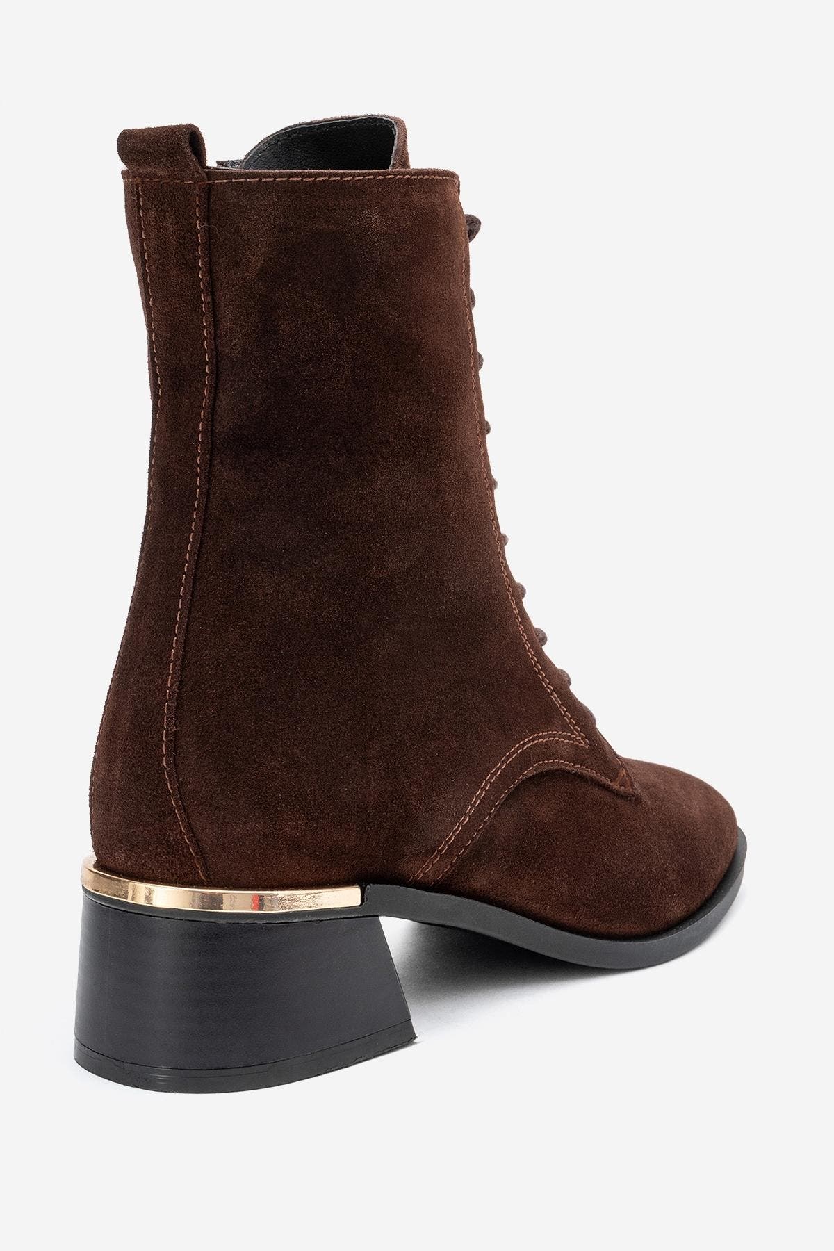 Avia Leather Block Heel Boot, Alternate, color, Brown Suede Leather