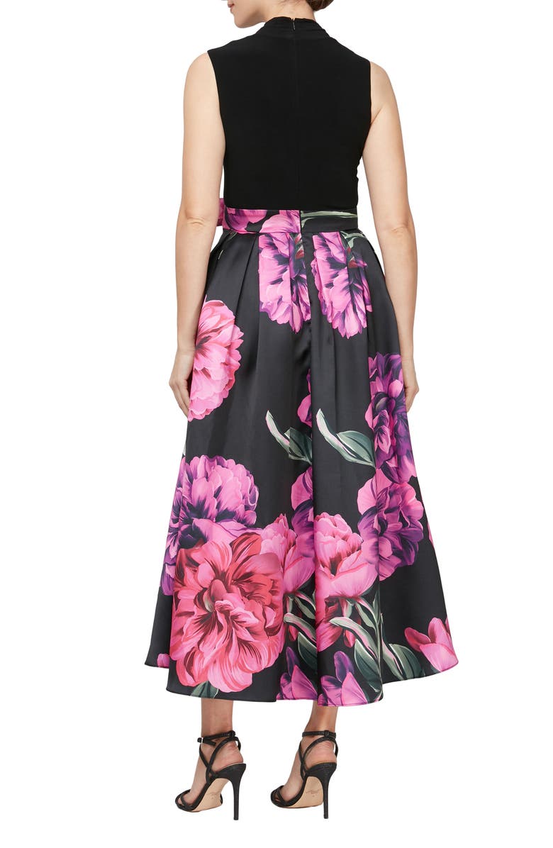 SL FASHIONS Floral High-Low Cocktail Dress, Alternate, color,