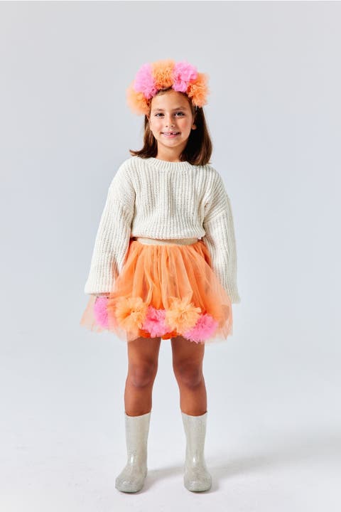 Hilda Pompom Detailed Girl's Skirt