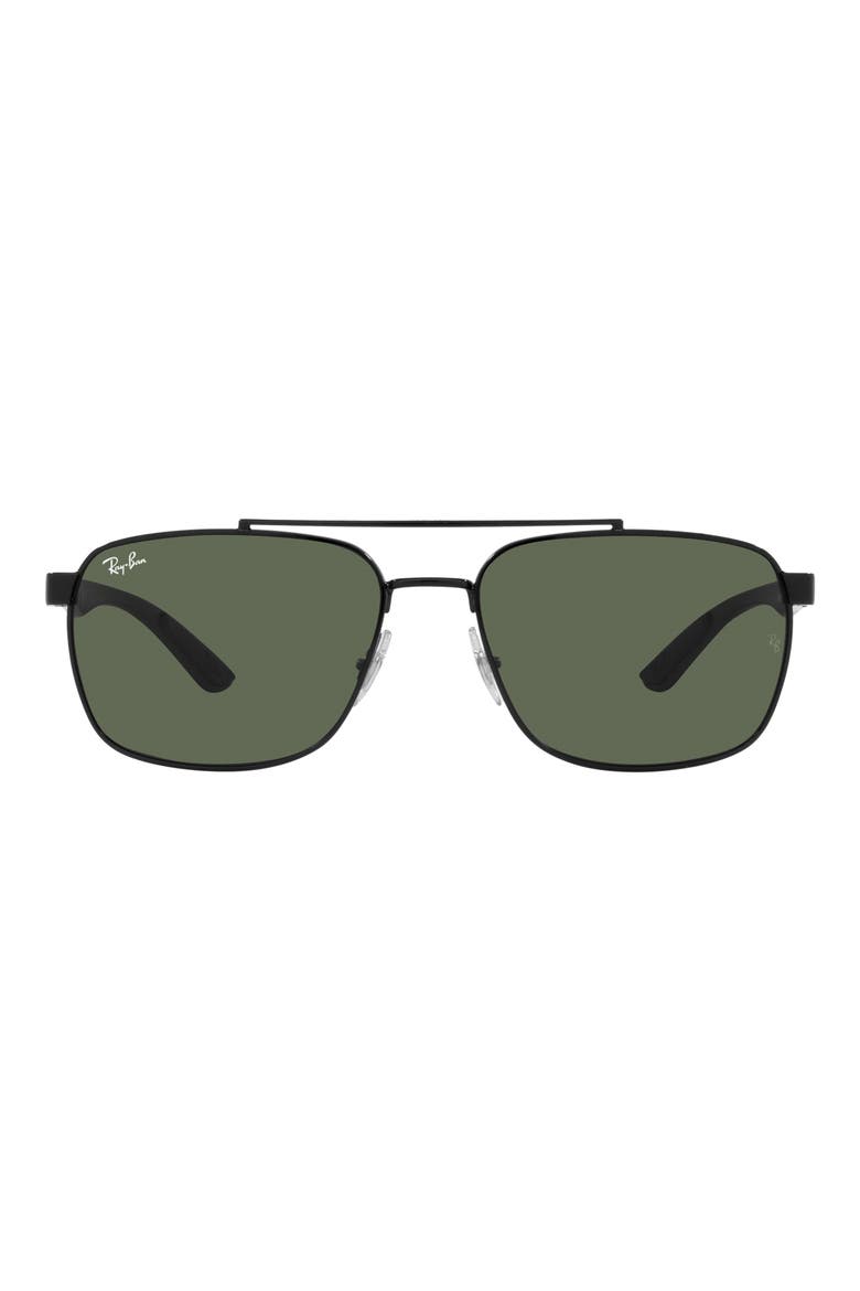 59mm Aviator Sunglasses, Main, color, BLACK