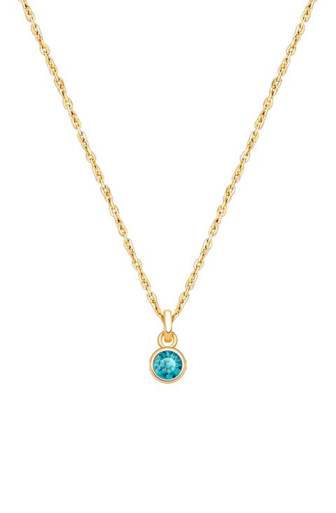 14K Gold Birthstone 12-14" Necklace