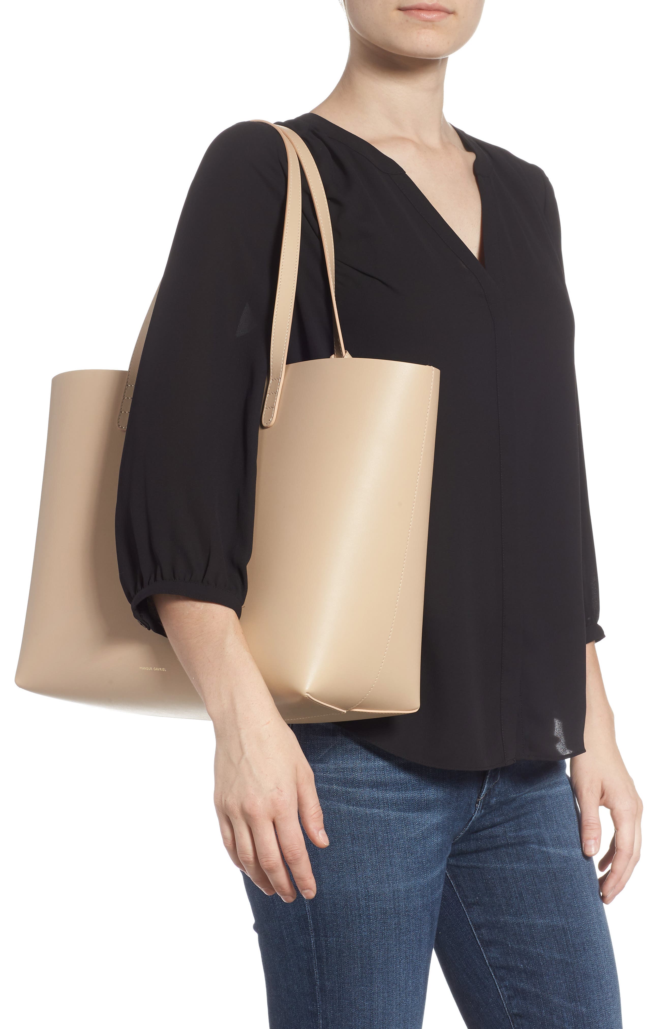 Mansur Gavriel Large Leather Tote, Alternate, color, 