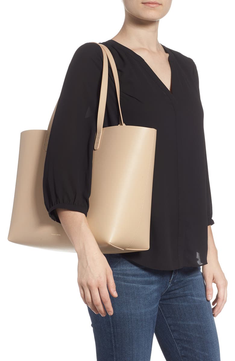 Mansur Gavriel Large Leather Tote, Alternate, color,